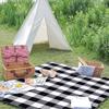 Beach picnic blanket mat with insulation waterproof 200x200cm mat xxl checkered