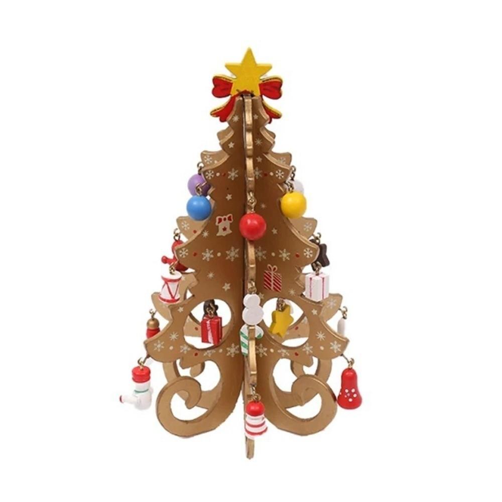 Desktop Display Wooden Christmas Tree Window Display Handmade Christmas Ornaments Home Decoration