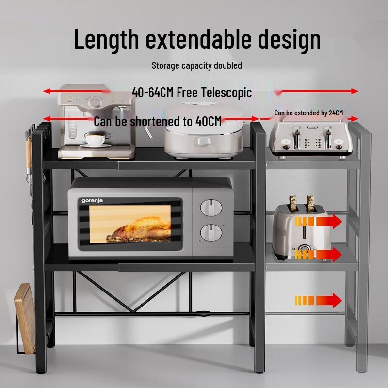 Miling Ausziehbarer Kohlenstoffstahl Küchen Mikrowellenregal