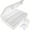 Durable Plastic Storage Box, 14/30/44 Compartments and Small Container - Transparent Jewelry and Small Item Organizer