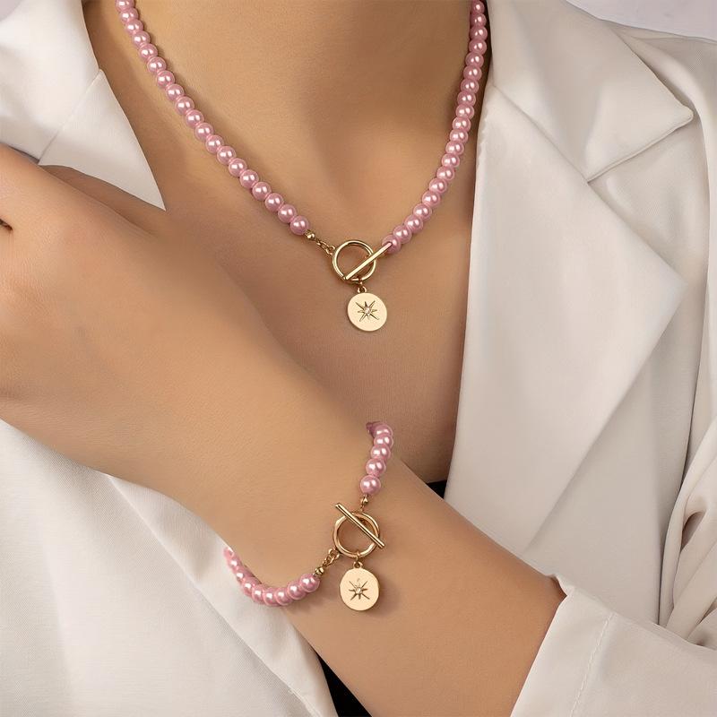 Трендовый браслет-ожерелье с имитацией жемчуга Maimang набор браслетов-ожерелий со звездами женский нишевый высококачественный набор ювелирных изделий