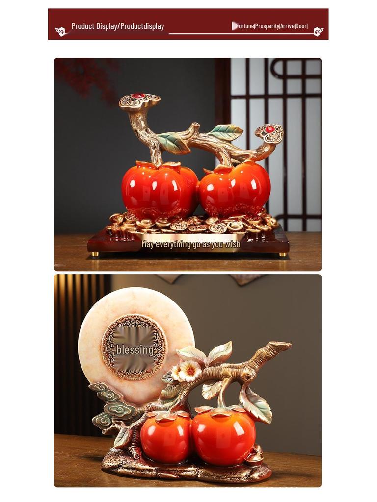 Prosperous Persimmon Décor: Creative Living Room & Entryway Ornaments, Perfect for Weddings & Housewarming, New Chinese Style