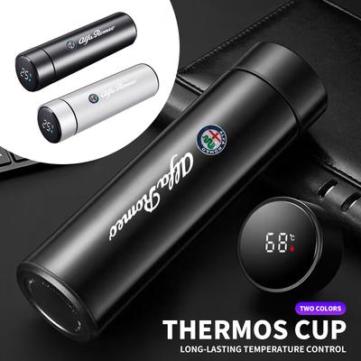 Car Smart Thermos Bottle With Temperature Display Coffee Cup For 159 Giulietta Giulia 147 Mito 156 Stelvio Volante