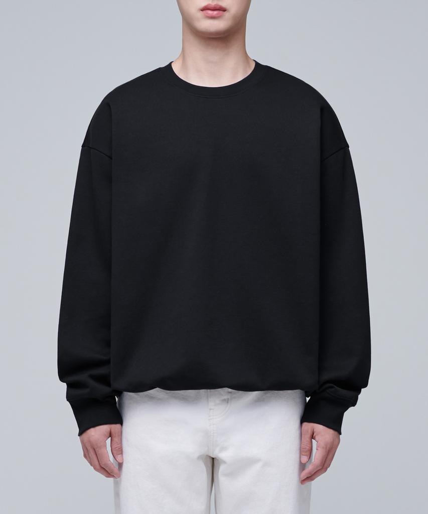 Musinsa Standard Flat Terry Oversized String Sweatshirt [Black]