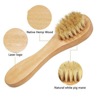 1Pc Natural Face Brush Bristles Exfoliating Face Brushes Wooden Woman Man Skin Care Dry Body Brush Massager Scrubber Tools
