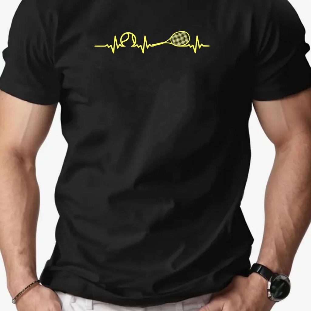 Men's Tennis Graphic T-Shirt Athletic Tee for Tennis Players Fans Casual Outings Breathable Everyday Top Clotihing