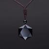 ZRM Fashion Black Obsidian Pendant Necklace Obsidian Star Pendant Lucky Love Crystal Jewelry With Free Rope Drop Shipping
