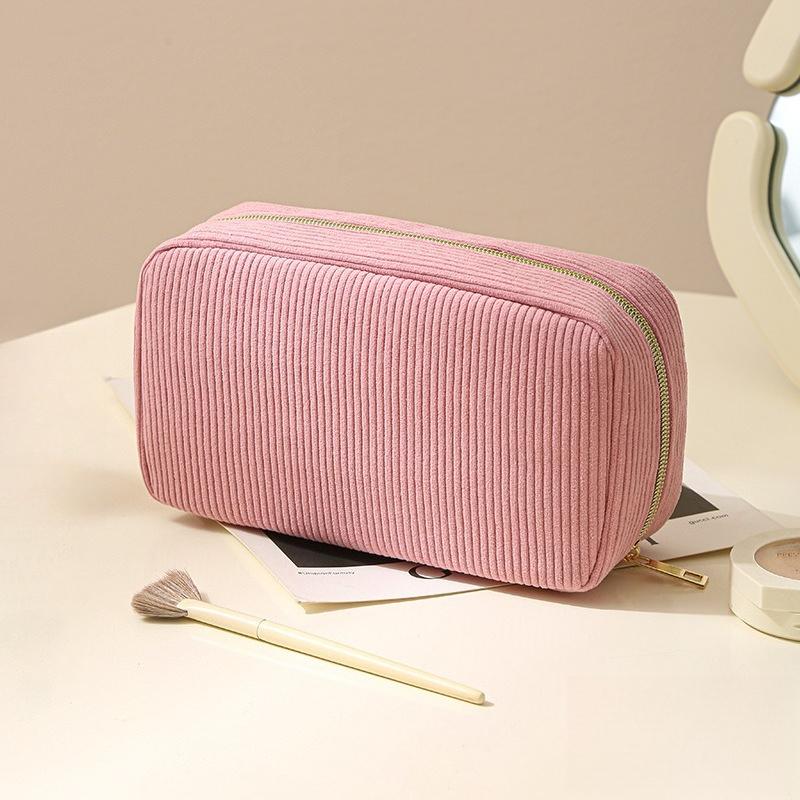New simple corduroy cosmetic bag portable hand-held bag large-capacity travel cosmetic storage bag cosmetic bag