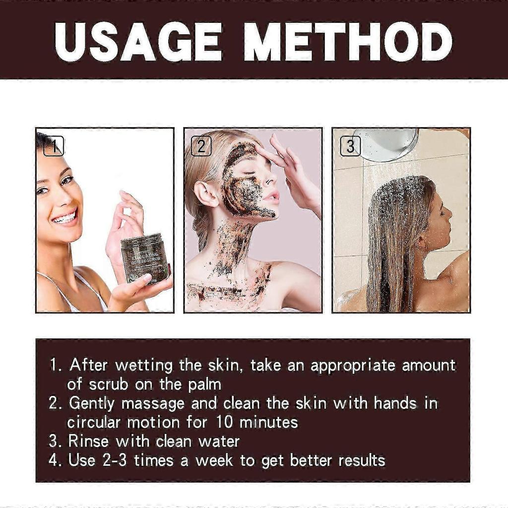 Coffee Face Body Scrub Skin Exfoliating Brightening Treatments
