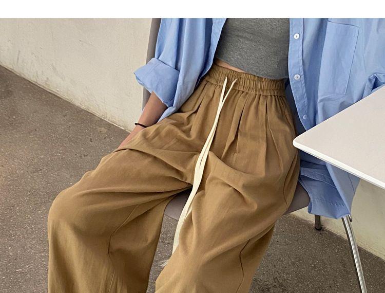 Off-white High Waist Cotton Lantern Pants - Japanese Style, Casual Wide Leg for Women