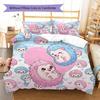 Pink Gradient Cartoon Pattern Bedding,Quilt Set Quilt Cover Pillowcase Home Birthday Gift (1 * Duvet Cover + 2 * Pillowcase, Without Core)