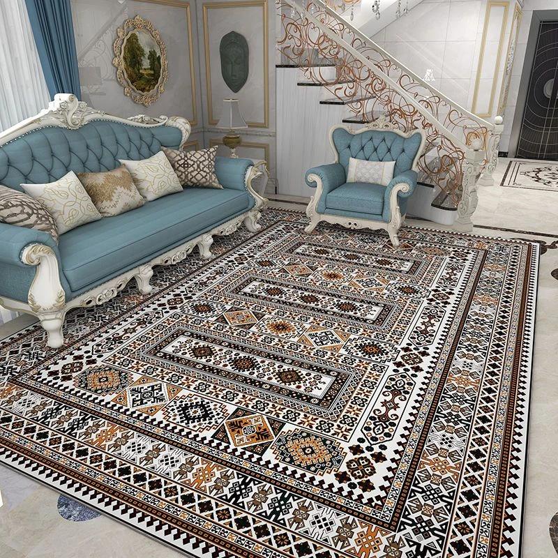 Retro Persian Style Living Room Luxury Decoration Carpet Rugs for Bedroom Hotel Large Area Carpets Lounge Rug Home Decor Mat