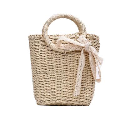 Frauen Robben Stroh Handtasche Rattan Eimer handgemachte gewebte Umhängetaschen