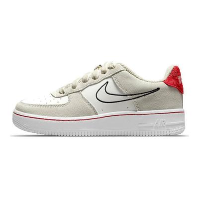 Air Force 1 LV8 S50 GS Piedra Clara Rojo Universidad Zapatillas para Niños Crema Vela Negro DB1561-100