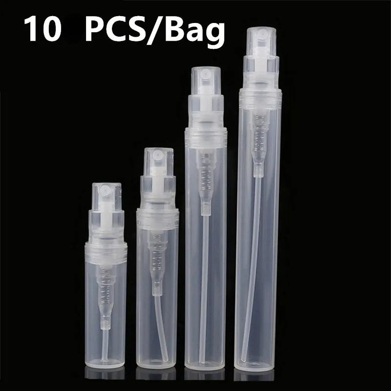 10 Stück 2ml 3ml 5ml Tragbar Klar Kunststoff Parfümflasche Zerstäuber Sprühflasche Mini Probe Teströhrchen Dünn PET Fläschchen
