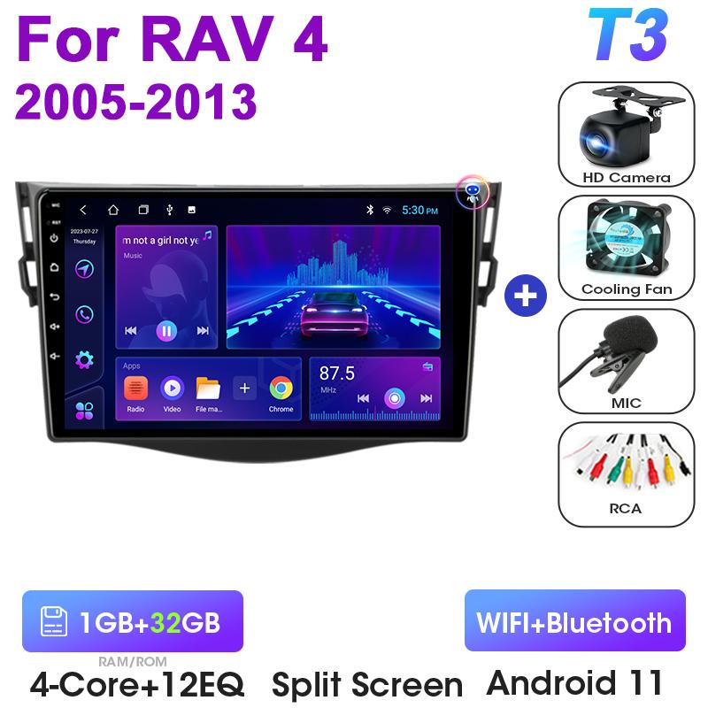 2 Din Android 12 Car Radio For Toyota RAV4 Rav 4 2005-2013 Multimedia Video Player GPS 4G Carplay Auto Stereo RDS IPS Head Unit
