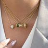 Youthway Glücklicher Zirkon-Perlen-Süßwasserperlen-Anhänger Halskette für Damen Vergoldete Edelstahl-Halskette Modeschmuck