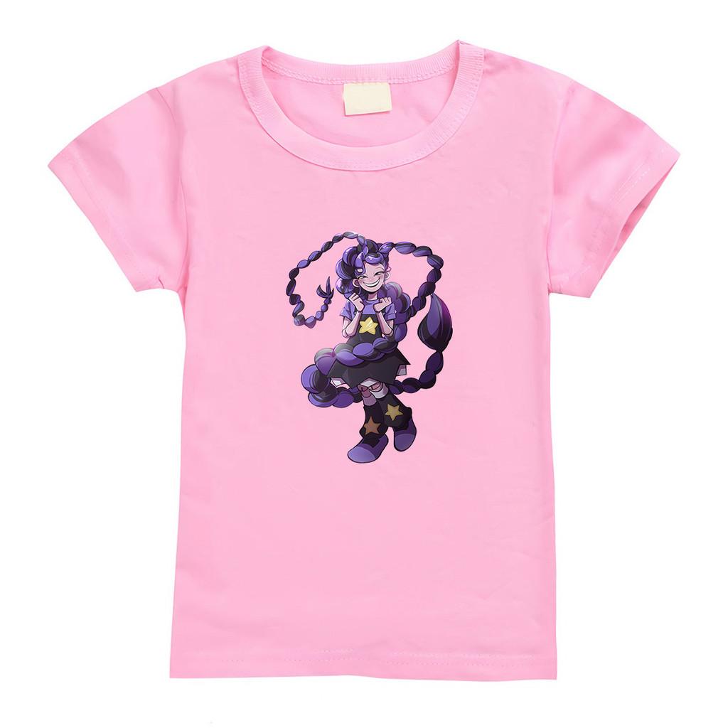 4159 Kids Girls Lily Lovebraids Print Short Sleeves Casual T-Shirt