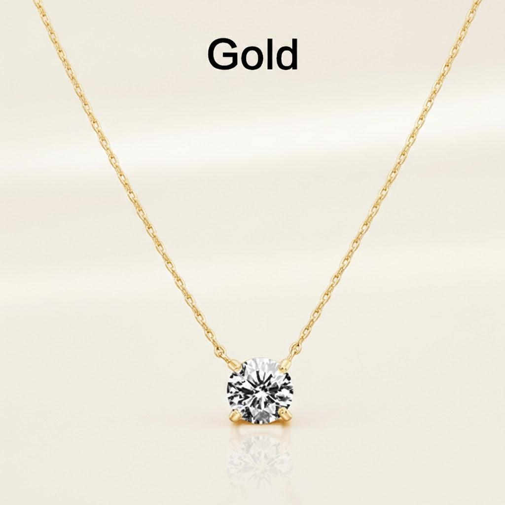 

1.5 Carat Gold Plated Crystal Dainty Choker Necklace Women s Fashion Jewelry Neck Accessories золотой