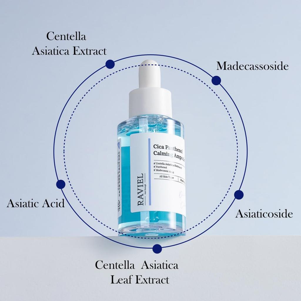 RAVIEL [Rapid Soothing] Centella Trouble Calming Panthenol Low-Irritation Barrier Strengthening Cica Ampoule 30ml