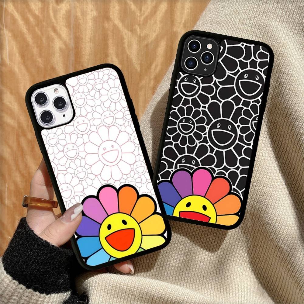 Japanese Artisti M-murakami T-takash Art Colorful PC+TPU Phone Case For iPhone 11 12 13 14 15 16 17 Plus Pro Max Cover