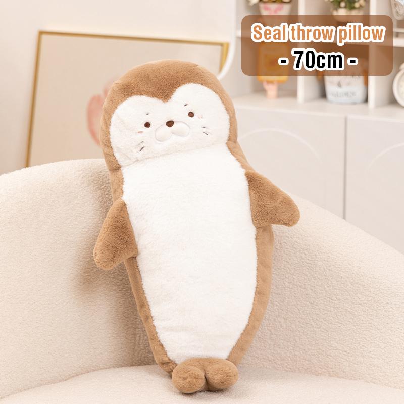 Non-Toxic 70Cm Funny Joy Cute Shark Seal Plush Toy Soft Stuffed Animal Reading Pillow For Birthday Cushion Doll Christmas Gift For Kids