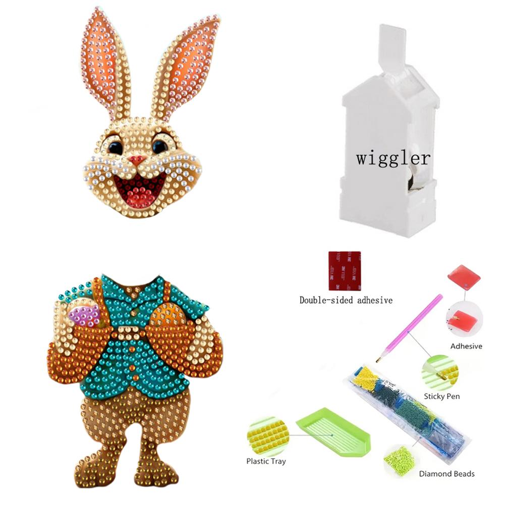 Acrylic Shaking Head Table Top Diamond Painting Ornament Kits Animal 5D DIY Diamond Art Tabletop Decorations for Adults Beginner