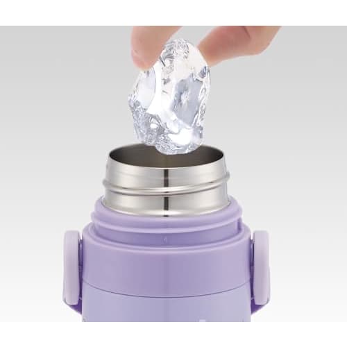 Skater Children's Stainless Steel Water Bottle, 2-Way, 470ml (Direct Drinking) or 430ml (Cup Drinking), Child-Friendly and Lightweight, Sanrio Kuromi