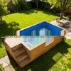 Prefabricated Fiberglass Outdoor Swimming Pool with Hot Tub (Sizes: 3m, 5m, 6m) for Garden or Courtyard Use