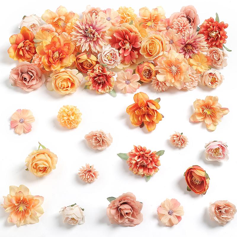 18/21Pcs Multicolor Mixed 5cm Artificial Flowers Silk Rose Fake Flowers for Home Wedding Decor DIY Craft Flower Wall Accessory