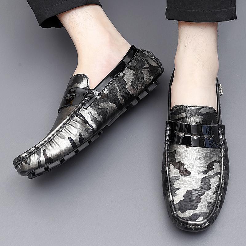 Dámské Pohodlné Baleríny Ležérní Nazouváky Pánské Mokasíny Loafers Řidičské Boty Unisex Větší Velikost Kamufláž Zlaté Stříbrné Boty