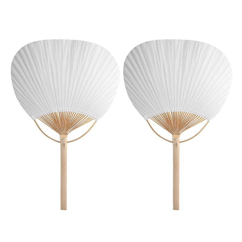 

ABUL-20Pcs Pure White Bamboo Handle Blank Calligraphy Painting Blank Group Fan Fan Fan White Fan білий