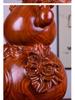 Large Pear-Shaped Mahogany Wood Fu Lu Ornament - Living Room Decoration & Handcrafted Gift