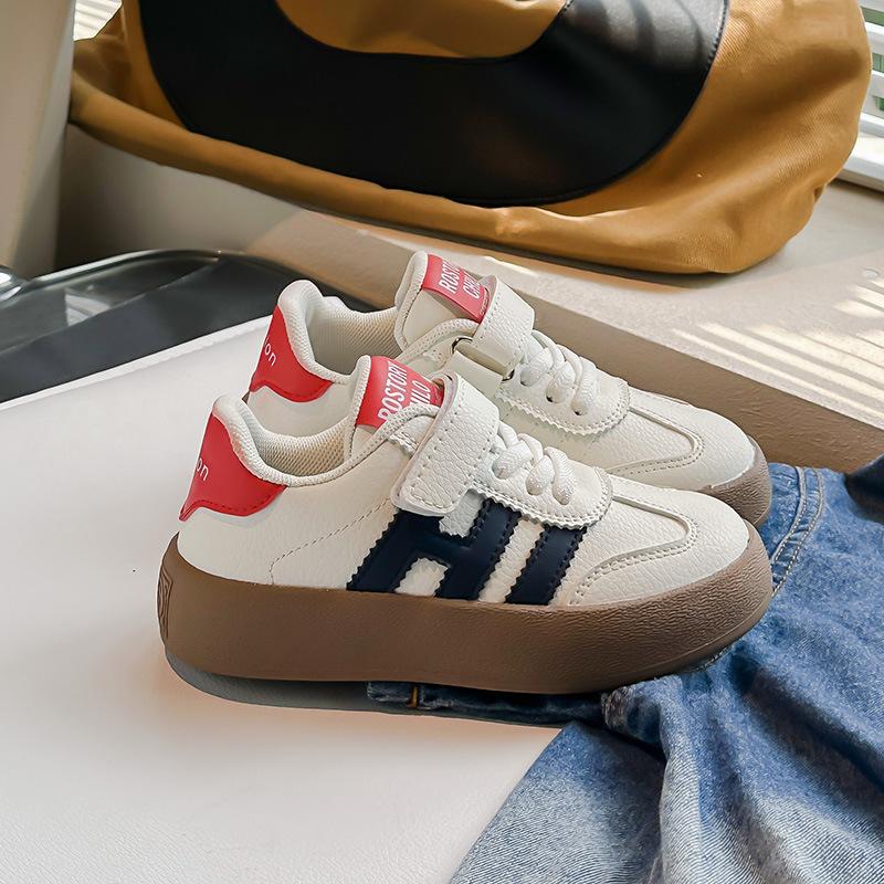 Genuine leather children's little white shoes 2025 autumn new girls' moral training shoes board shoes boys soft soles baby Korean version classmate