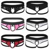 Herren-Dessous, Kunstleder, aushöhlen, Jockstrap, niedriger Bund, Bikini, Tanga, Unterwäsche mit Metall-O-Ring