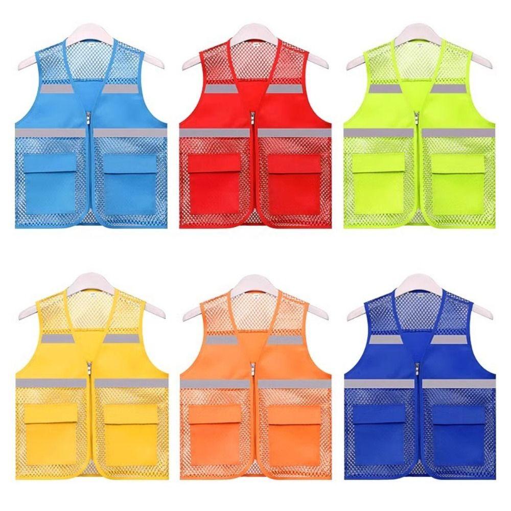 High Visibility Running Sports Vest Mesh Breathable Multicolors Warning Safety Protective Vest Reflective Strip