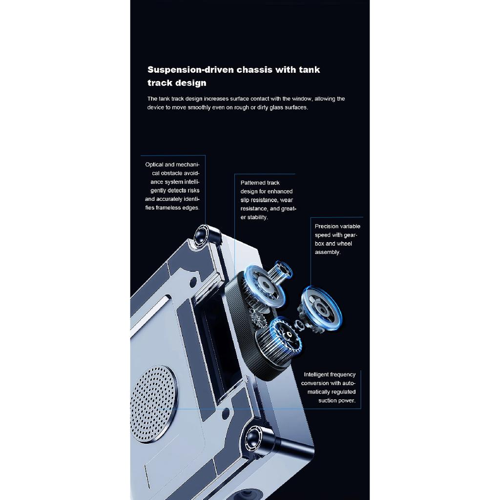 Window Cleaning Robot Liectroux S11,4-Way Water Spray,9Kpa,Home Glass Floor Wall Tiles Cleaner Robot,Strong Vacuum,Smart Memory
