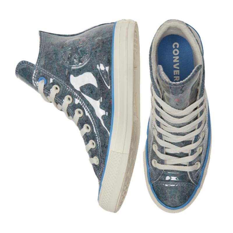 Converse Chuck Taylor All Star Chuck Taylor Vintage Versatile High Top Board Shoes Unisex Blue and White