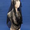 1pc Bride Lace Trim Covering Veil, Hollow Shoulder Scarf Fall Clothes for Women