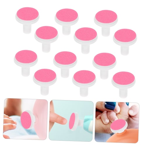 VALICLUD 12 Replacement Nail File Pads for Electric Nail Files, Newborn Baby Nail Clipping Tool, Small Nail Polisher, for Fingernail and Toenail Care
