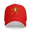Green Frog Embroidered Black Baseball Cap Adjustable Fit Outdoor Fashion Hat Casual Streetwear Accessory for Men and Women