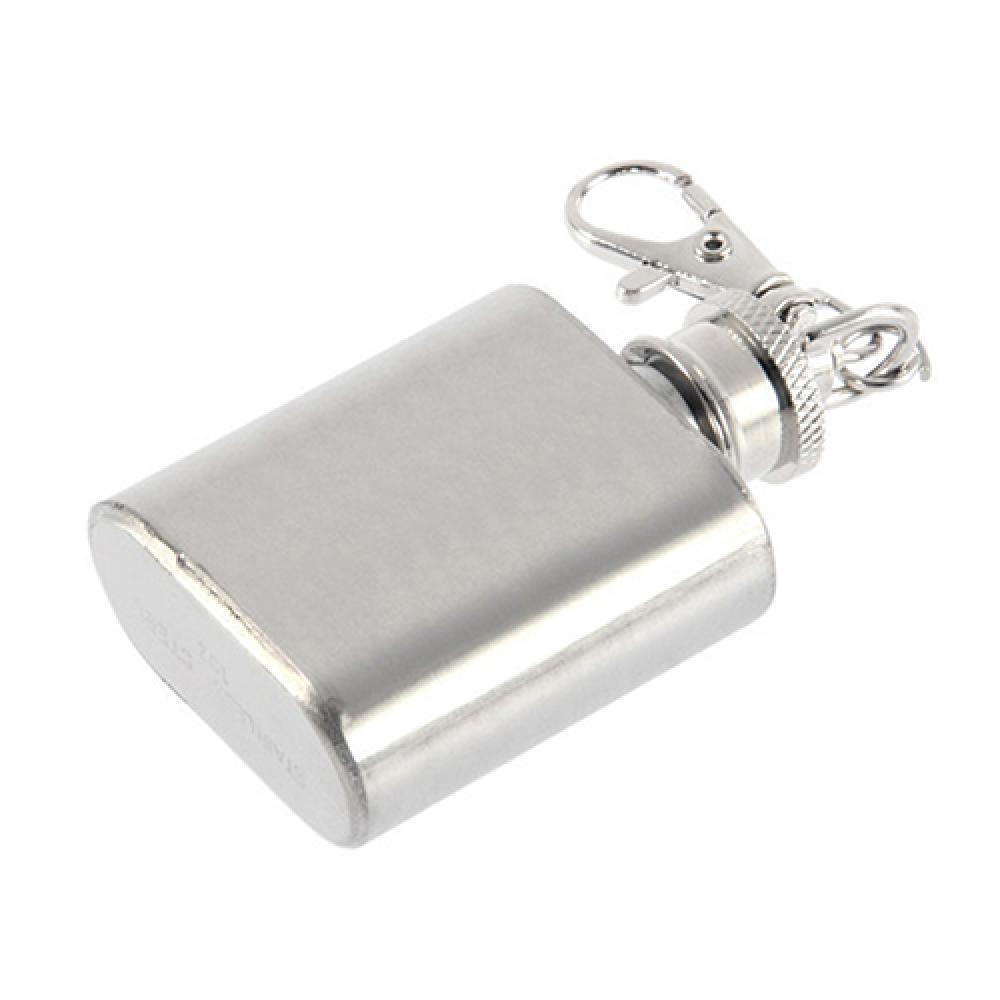1 Oz Whiskey Wine Bottle Mini Pocket Key Chain Stainless Steel Liquor Hip Flask Screw Cap Flagon