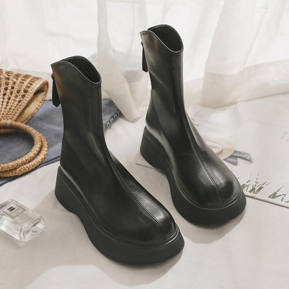 Осенне-зимние модные ботинки Martin на толстой подошве для женщин 40 чёрный — фото 5