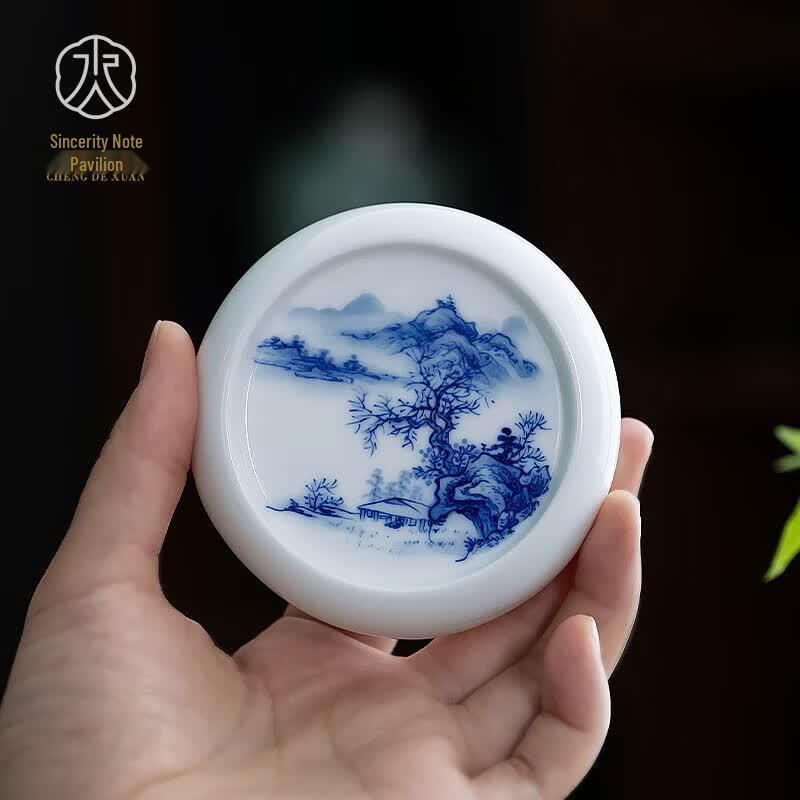 Jingdezhen Blue & White Ceramic Teapot Lid Holder