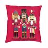 Nutcracker Soldier Toy Christmas Gift Cushion Cover Sofa Home Decorative Square Pillow Case 45x45cm