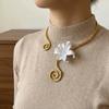 Spiral Iris Flower Necklace Multi Layered Zinc Zinc Alloy Neck Fashion Flower Collarbone Chain Gift