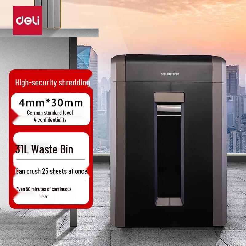 

Deli 14403 Commercial High-Security Cross-Cut Paper Shredder CN plug (adapter included)