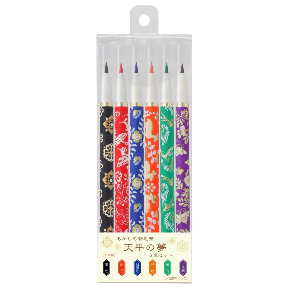 

Кисть Akashiya Новая кисть Tenpyo no Pen, Ручка, Yume, Набор из 6 цветов, SAWT-6VA