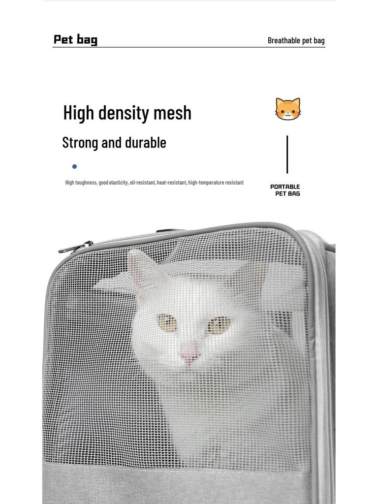 Portable Foldable Cat Backpack: Breathable, Handheld & Shoulder Design with Large Capacity