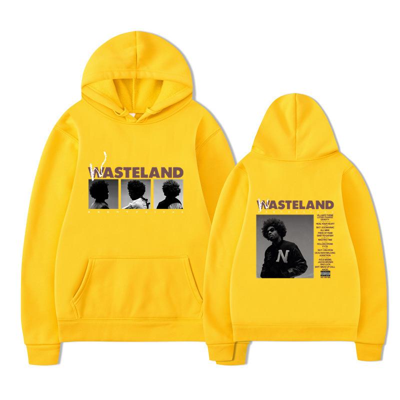 Unisex Schwarzer Hoodie Doppelseitiger Albumcover Grafikdruck Pullover Sweatshirt Streetwear